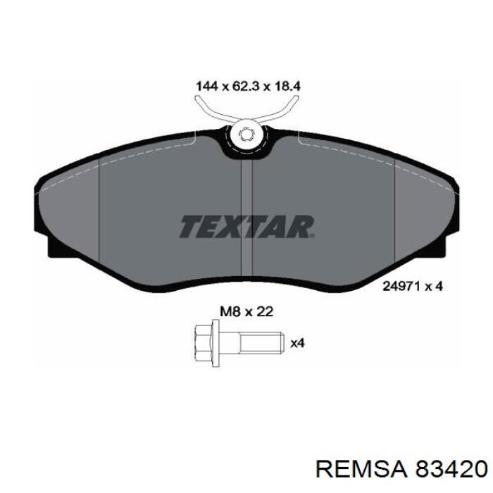 Передние тормозные колодки 83420 Remsa