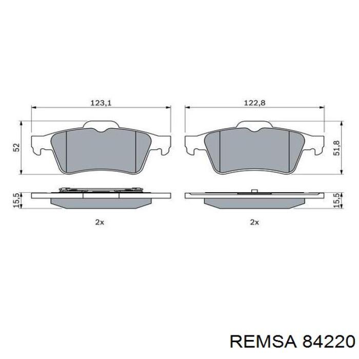 Задние тормозные колодки 84220 Remsa