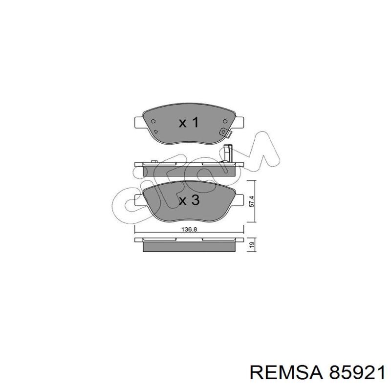 Передние тормозные колодки 85921 Remsa