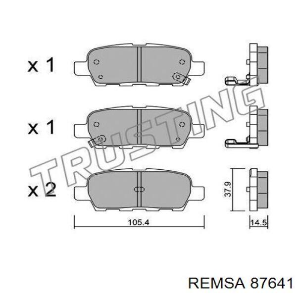 Задние тормозные колодки 87641 Remsa