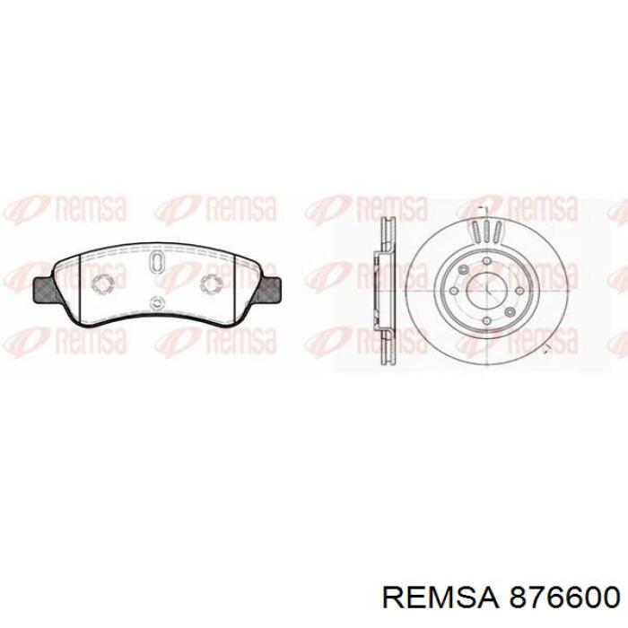 Передние тормозные диски 876600 Remsa