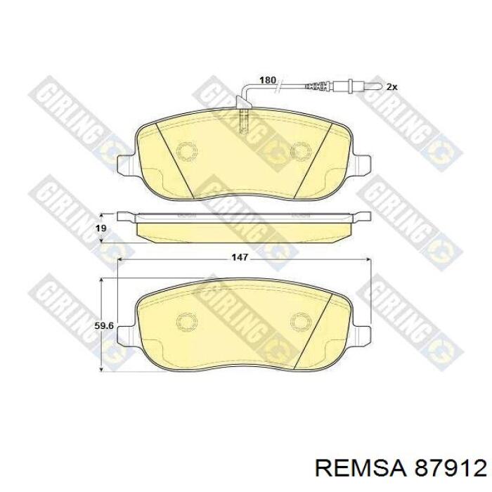 Купить 87912 Remsa Колодки тормозные