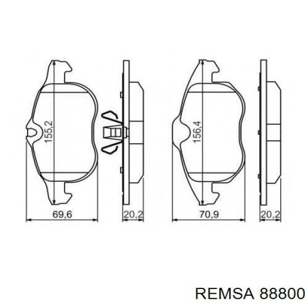 Купить 88800 Remsa Колодки тормозные