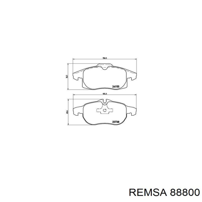 Передние тормозные колодки 88800 Remsa