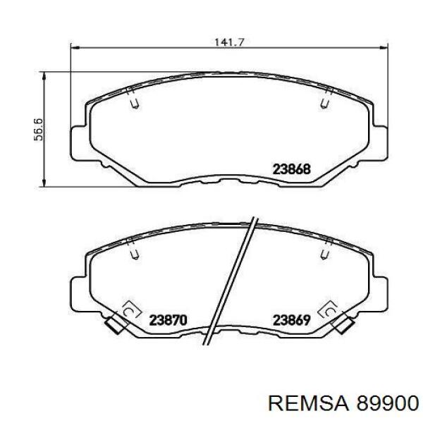 89900 Remsa колодки тормозные передние дисковые