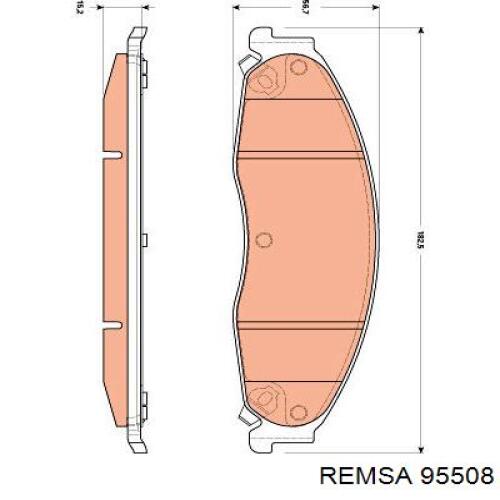 955.08 Remsa колодки тормозные передние дисковые