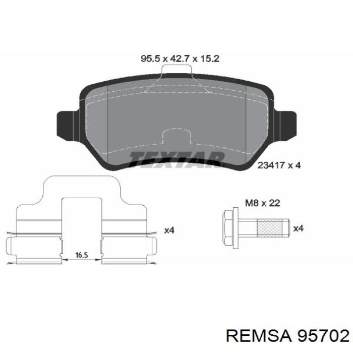 95702 Remsa Колодки тормозные дисковые комплект