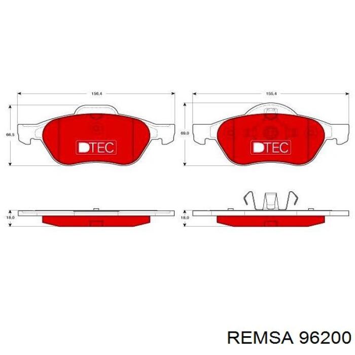 96200 Remsa Колодки передние