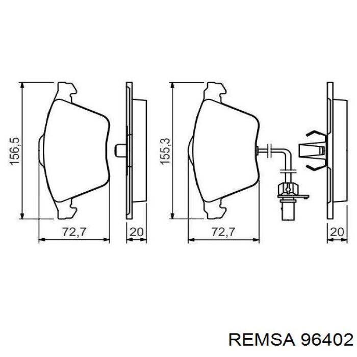 Тормозные колодки Remsa 96402