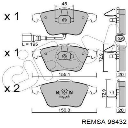 Колодки Remsa 96432 цена, от 35.12 USD