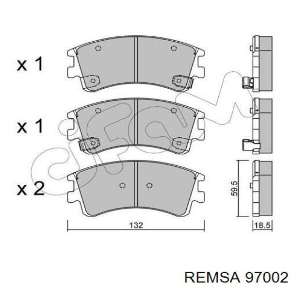 97002 Remsa колодки тормозные передние дисковые