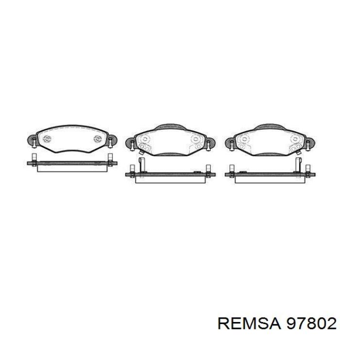 Передние тормозные колодки 97802 Remsa