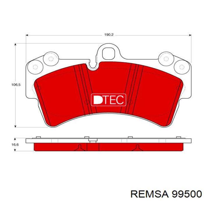 99500 Remsa колодки тормозные передние дисковые