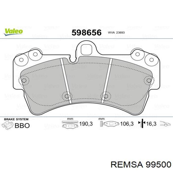 99500 Remsa Колодки передние