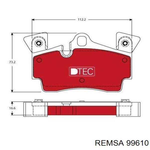 Задние тормозные колодки 99610 Remsa