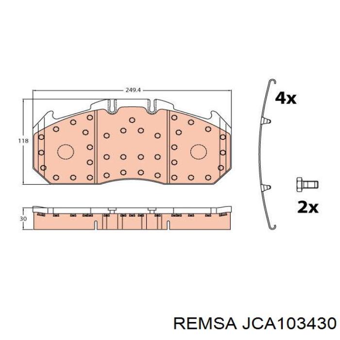 JCA103430 Remsa Колодки передние