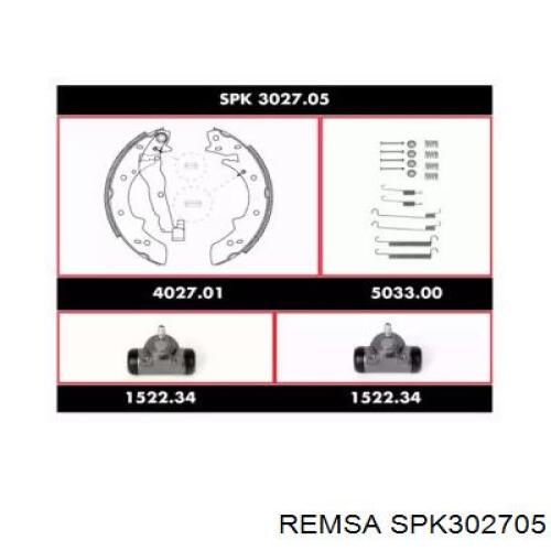 SPK302705 Remsa колодки тормозные задние барабанные, в сборе с цилиндрами, комплект