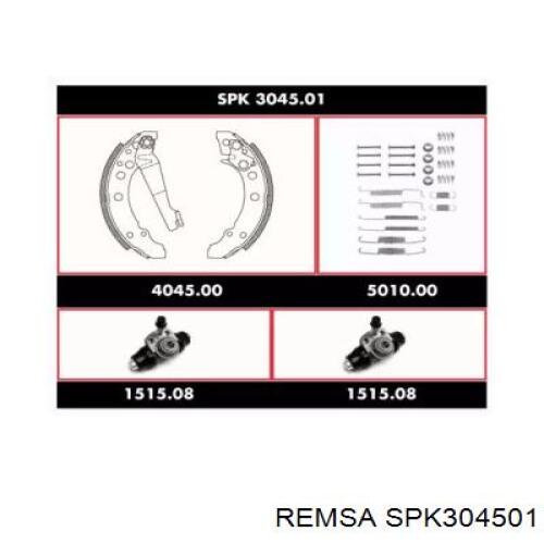 Колодки тормозные задние барабанные, в сборе с цилиндрами, комплект REMSA SPK304501