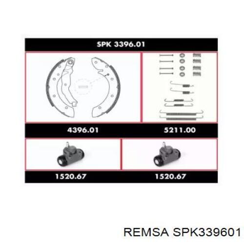 Колодки тормозные задние барабанные, в сборе с цилиндрами, комплект SPK339601 Remsa