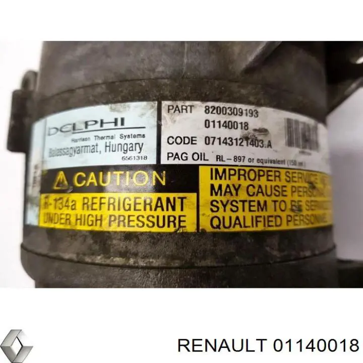 Компрессор кондиционера 01140018 Renault (RVI)
