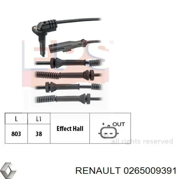 Передний датчик АБС Opel 4422416 цена, от 27.51 USD