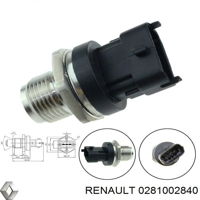 Датчик давления топлива Renault (RVI) 0281002840