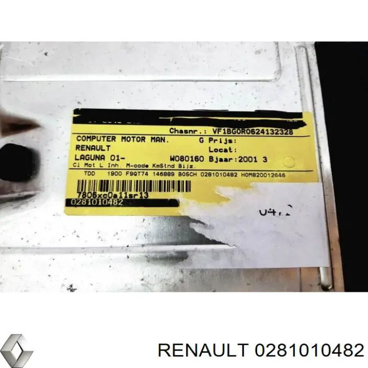Блок управления двигателем 0281010482 Renault (RVI)
