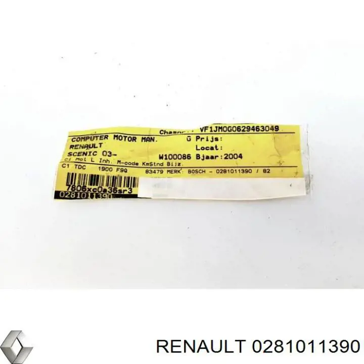 0281011390 Renault (RVI) Мозги двигателя