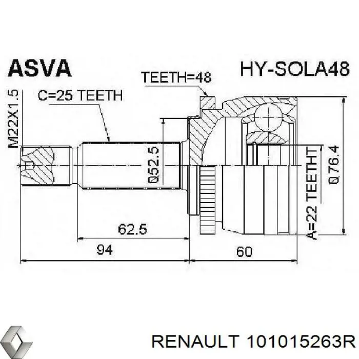 Комплект прокладок двигателя Renault (RVI) 101015263R
