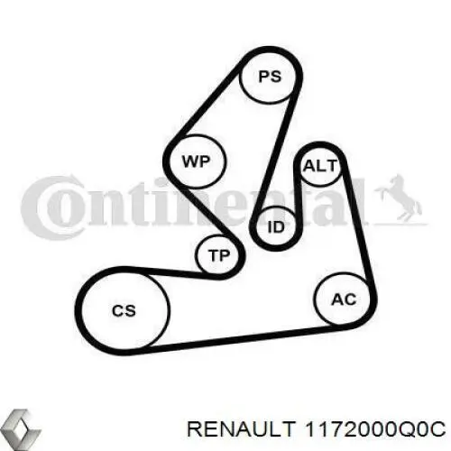 Ремень приводной 1172000Q0C Renault (RVI)