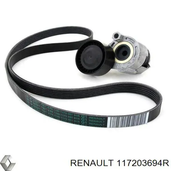 Ремінь приводний, агрегатів, комплект 117203694R Renault (RVI)