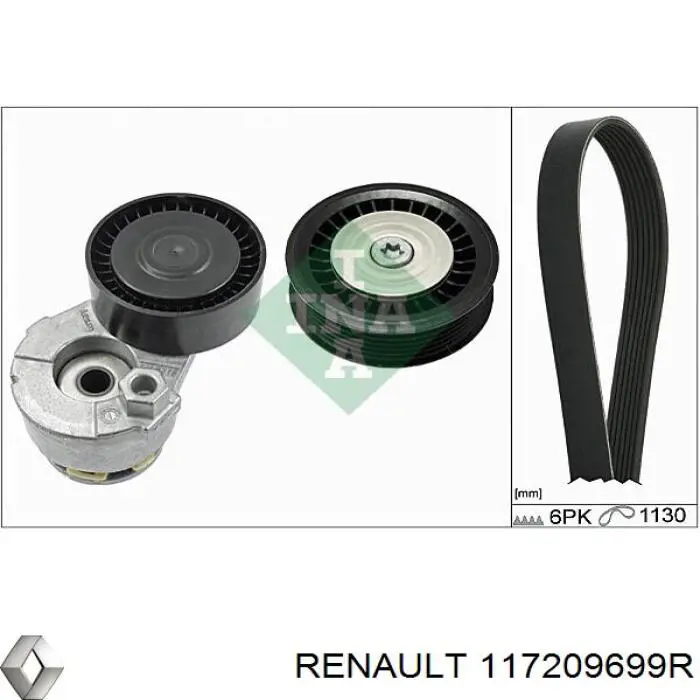 117209699R Renault (RVI) correia dos conjuntos de transmissão, kit