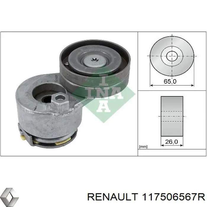 Купить 117506567R Renault (RVI) Натяжитель приводного ремня