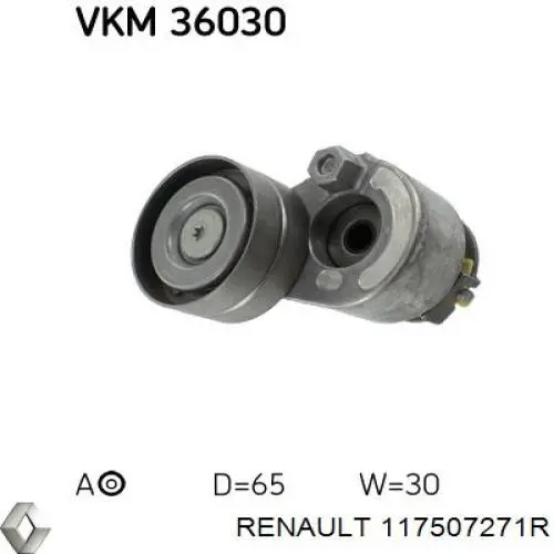 117507271R Renault (RVI) Reguladora de tensão da correia de transmissão
