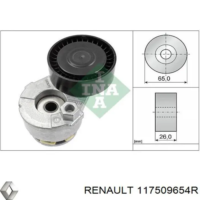 Натяжитель приводного ремня 117509654R Renault (RVI)