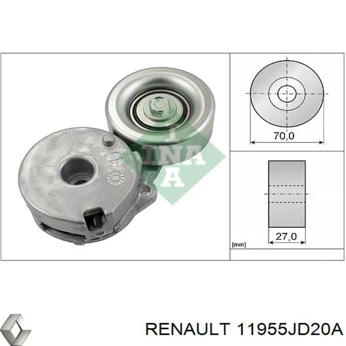 Натяжитель приводного ремня 11955JD20A Renault (RVI)