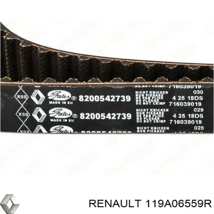 Ремень ГРМ, комплект Renault (RVI) 119A06559R