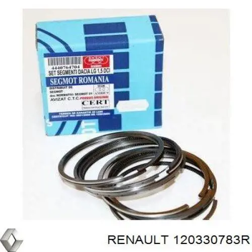 Комплект поршневых колец на 1 цилиндр, стандарт 120330783R Renault (RVI)