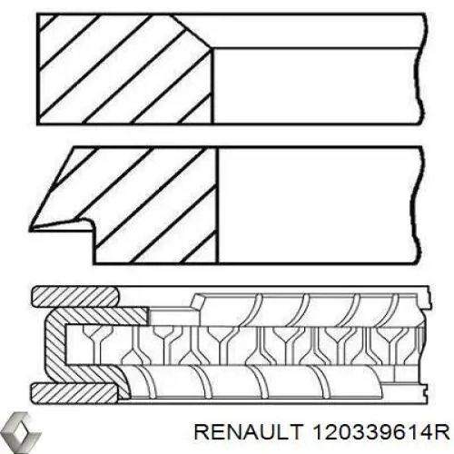 Anéis do pistão para 1 cilindro, STD. para Renault Scenic (R9)