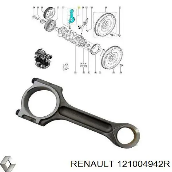 Шатун поршня ДВС Renault (RVI) 121004942R цена, от 134.26 USD