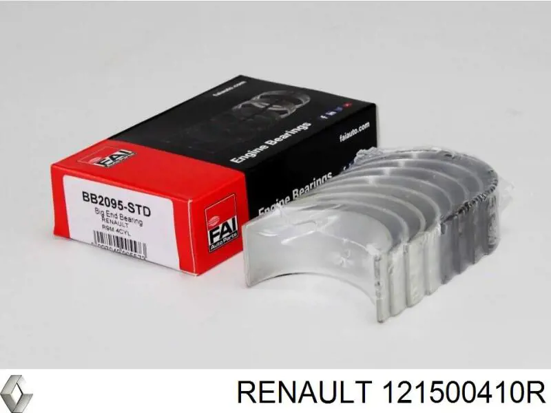 Вкладиші колінвала, шатунні, комплект, стандарт (STD) 121500410R Renault (RVI)