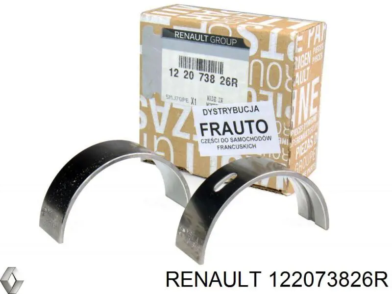Вкладыши коленвала коренные, комплект, стандарт (STD) Renault (RVI) 122073826R