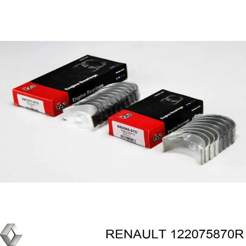 Вкладыши коленвала коренные, стандарт (STD) Renault (RVI) 122075870R цена, от 26.17 USD