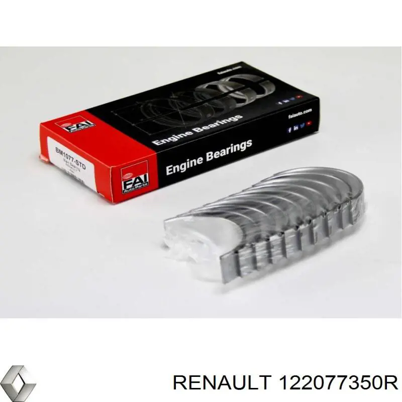 Juego de cojinetes de cigüeñal, estándar, (STD) 122077350R Renault (RVI)