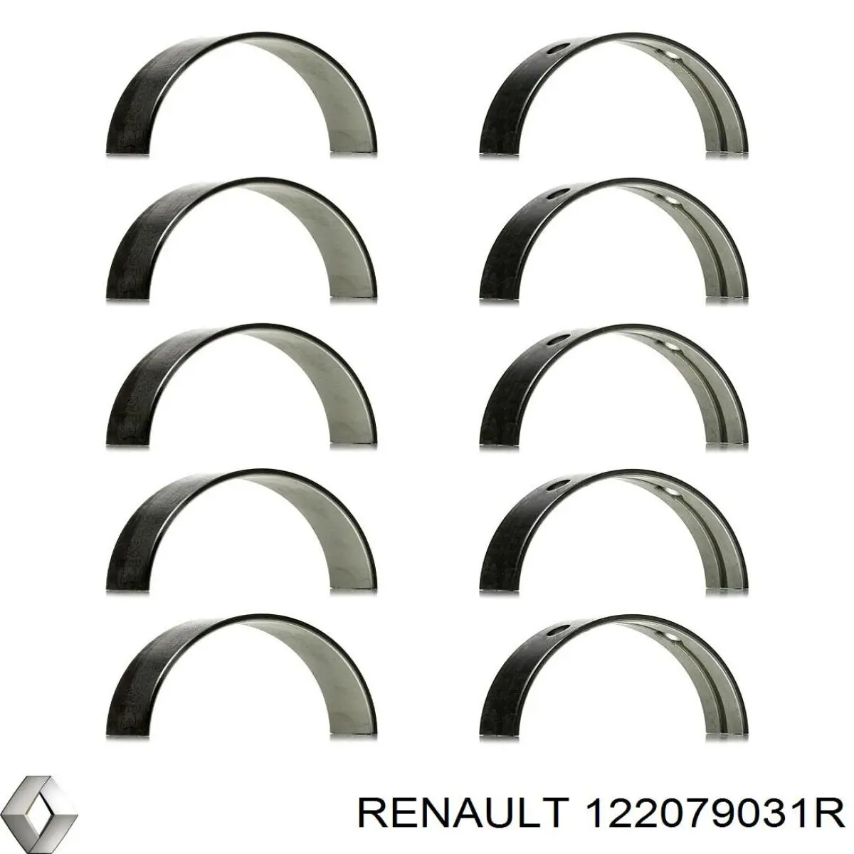 Вкладыши коленвала коренные, комплект, стандарт (STD) 122079031R Renault (RVI)