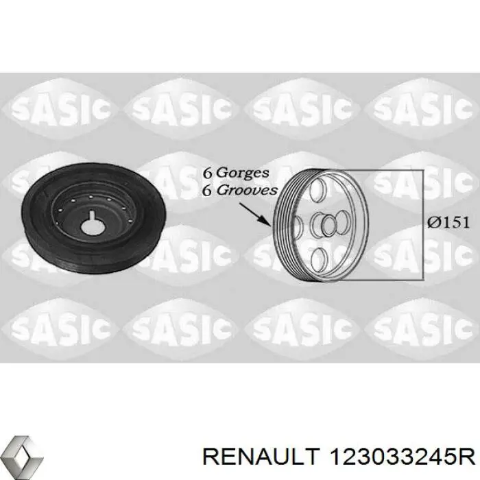 Демпфер коленвала Renault (RVI) 123033245R