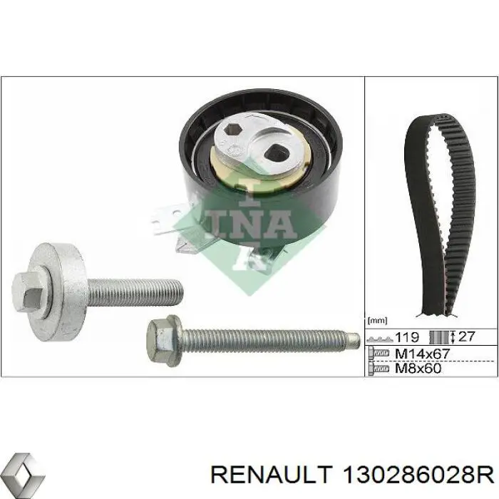 Купить 130286028R Renault (RVI) Ремень газораспределительного механизма