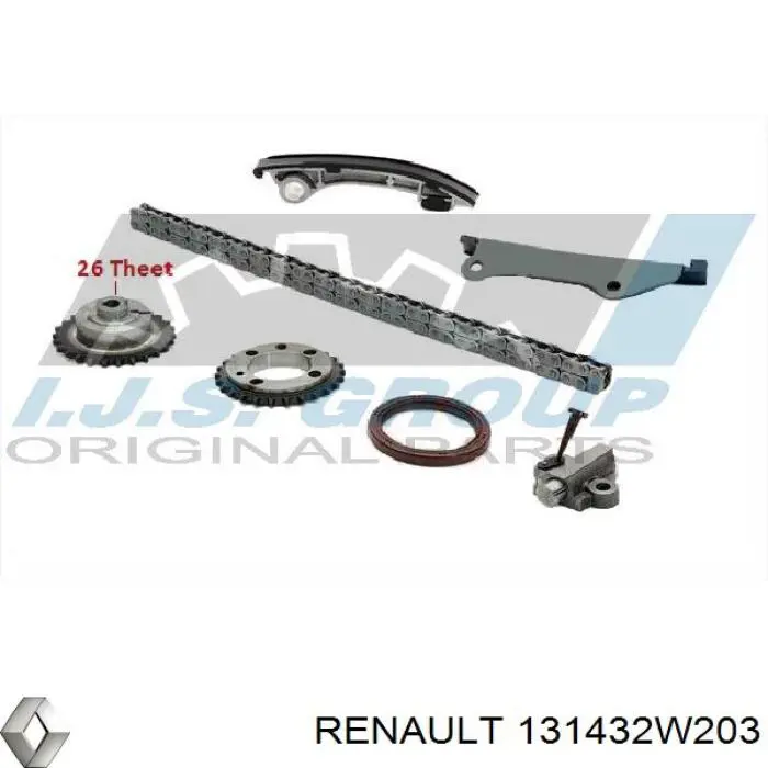 131432W203 Renault (RVI) engrenagem de cadeia da roda dentada da árvore distribuidora de motor