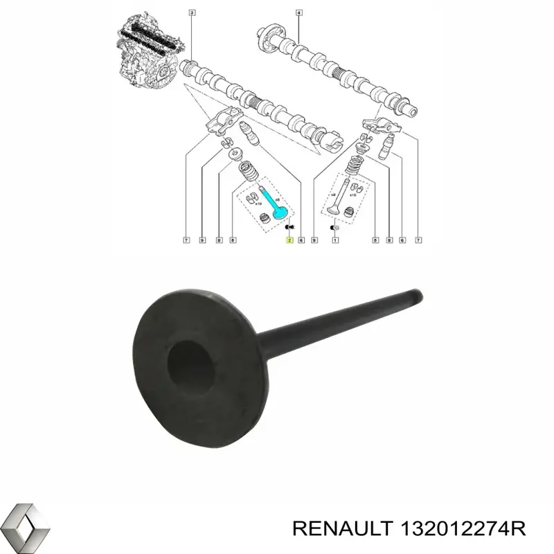 132012274R Renault (RVI) Впускной клапан