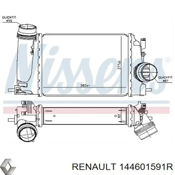 Патрубок интеркулера 144601591R Renault (RVI)